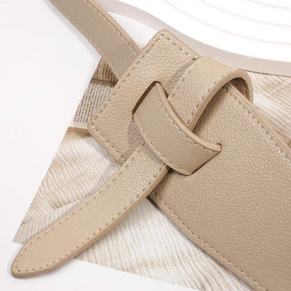 Women Leather Belts Vintage Irregular Waist Belt for Dresses Tie Knot Waistband - Picture 4 of 6